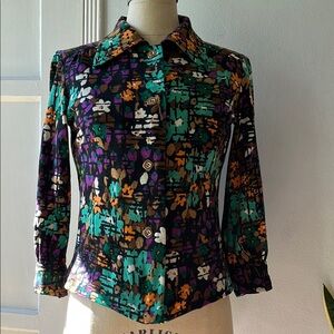 Vintage Japanese Floral Shaket•sz S